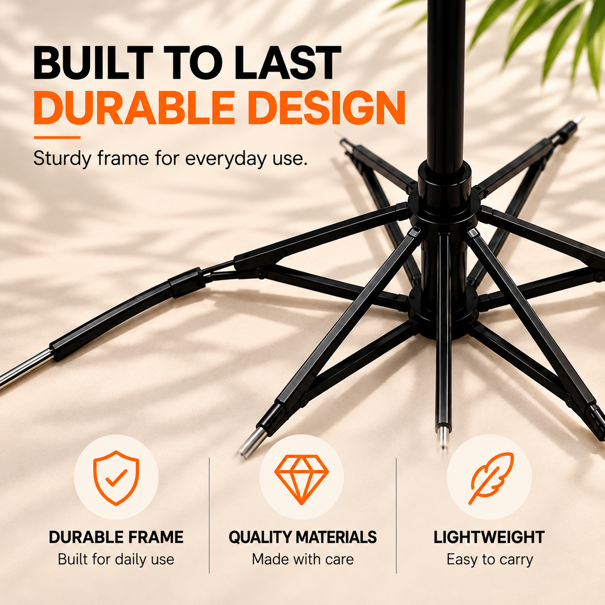 Umbrella frame durable design